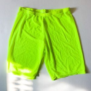 Neon Yellow Mesh Shorts